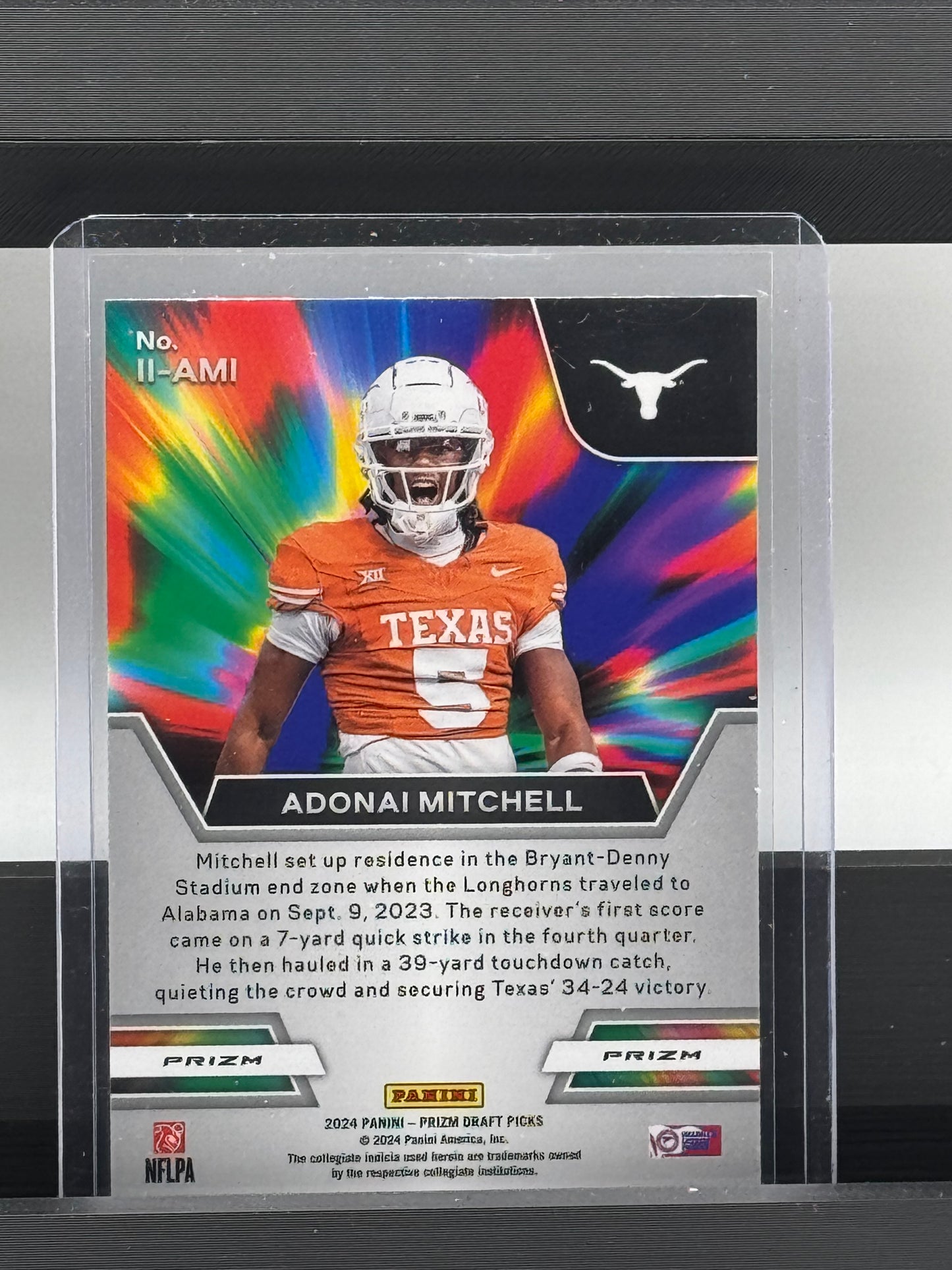 2024 Panini Prizm DP #11-AMI Adonai Mitchell Impact Red Ice Prizm RC Texas Longhorns / Colts