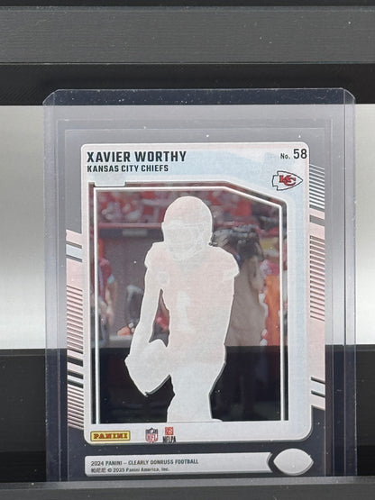 2024 Clearly Donruss #58 Xavier Worthy RC Kansas City Chiefs