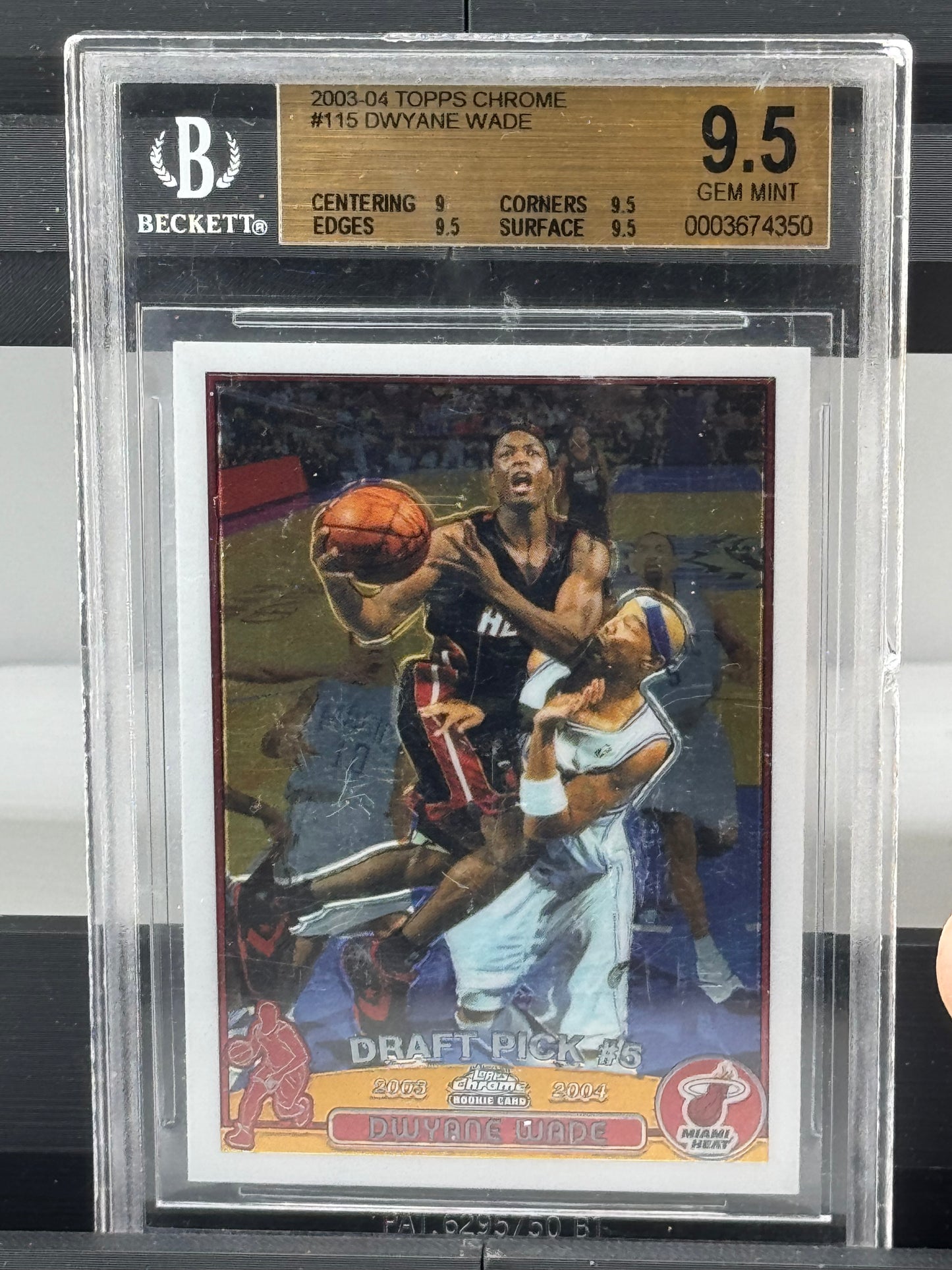 2003-04 Topps Chrome #115 Dwyane Wade RC BGS 9.5 Miami Heat