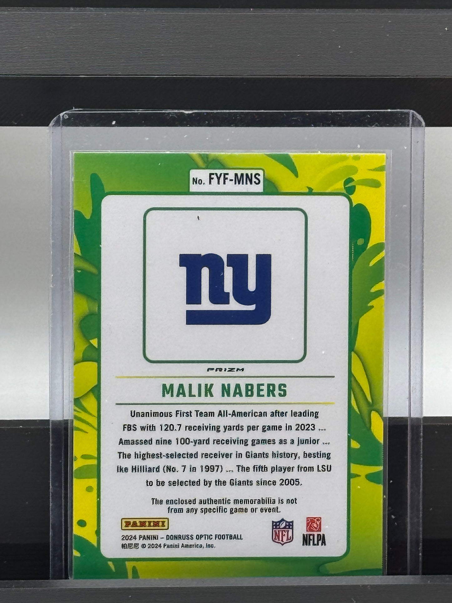 2024 Donruss Optic #FYF-MNS Malik Nabers RC New York Giants