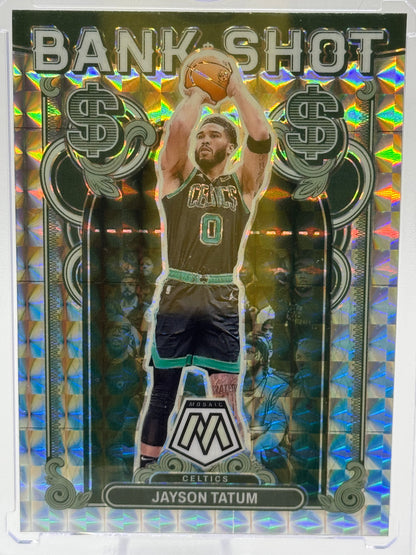2023-24 Panini Mosaic #20 Jayson Tatum Bank Shot Silver Mosaic Prizm Boston Celtics