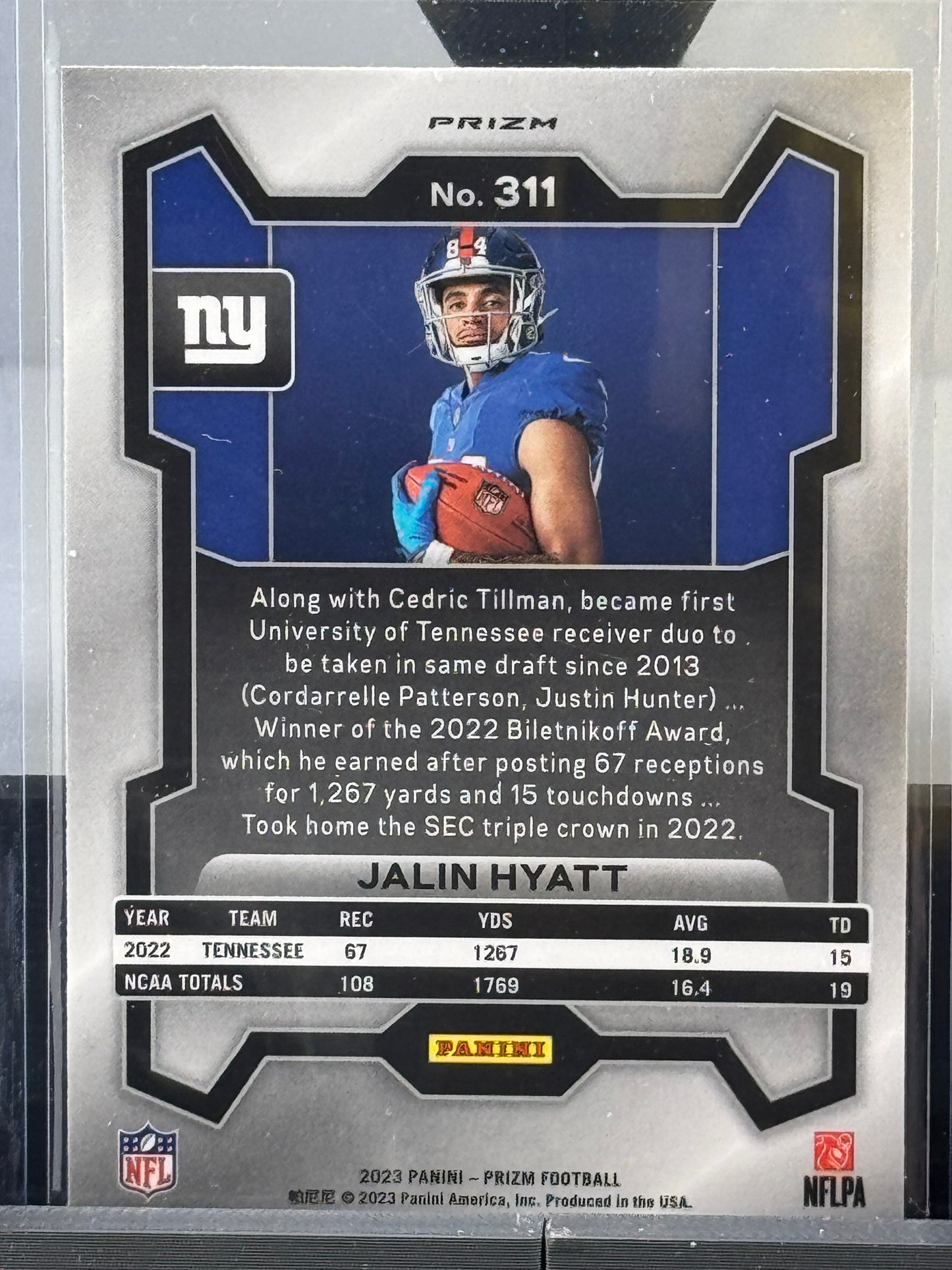2024 Panini Prizm #311 Jalin Hyatt Silver Prizm Variation RC New York Giants