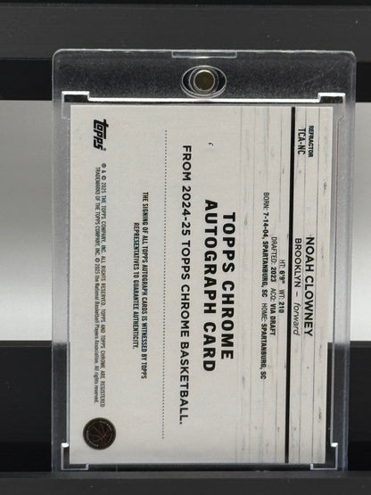 2024-25 Topps Chrome #TCA-NC Noah Clowney Auto Brooklyn Nets