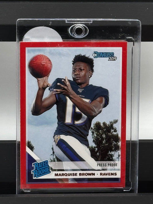 2019 Donruss #312 Marquise Brown Red Press Proof RC Baltimore Ravens