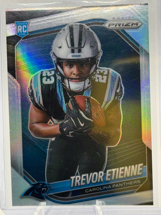 2025 Panini Prizm #402 Trevor Etienne Variation Silver RC Carolina Panthers