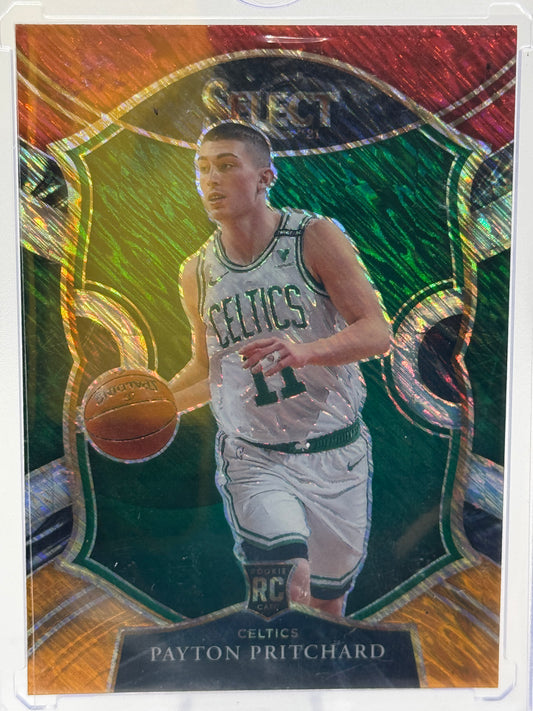 2020-21 Panini Select #86 Payton Pritchard Red Orange Shimmer RC Boston Celtics