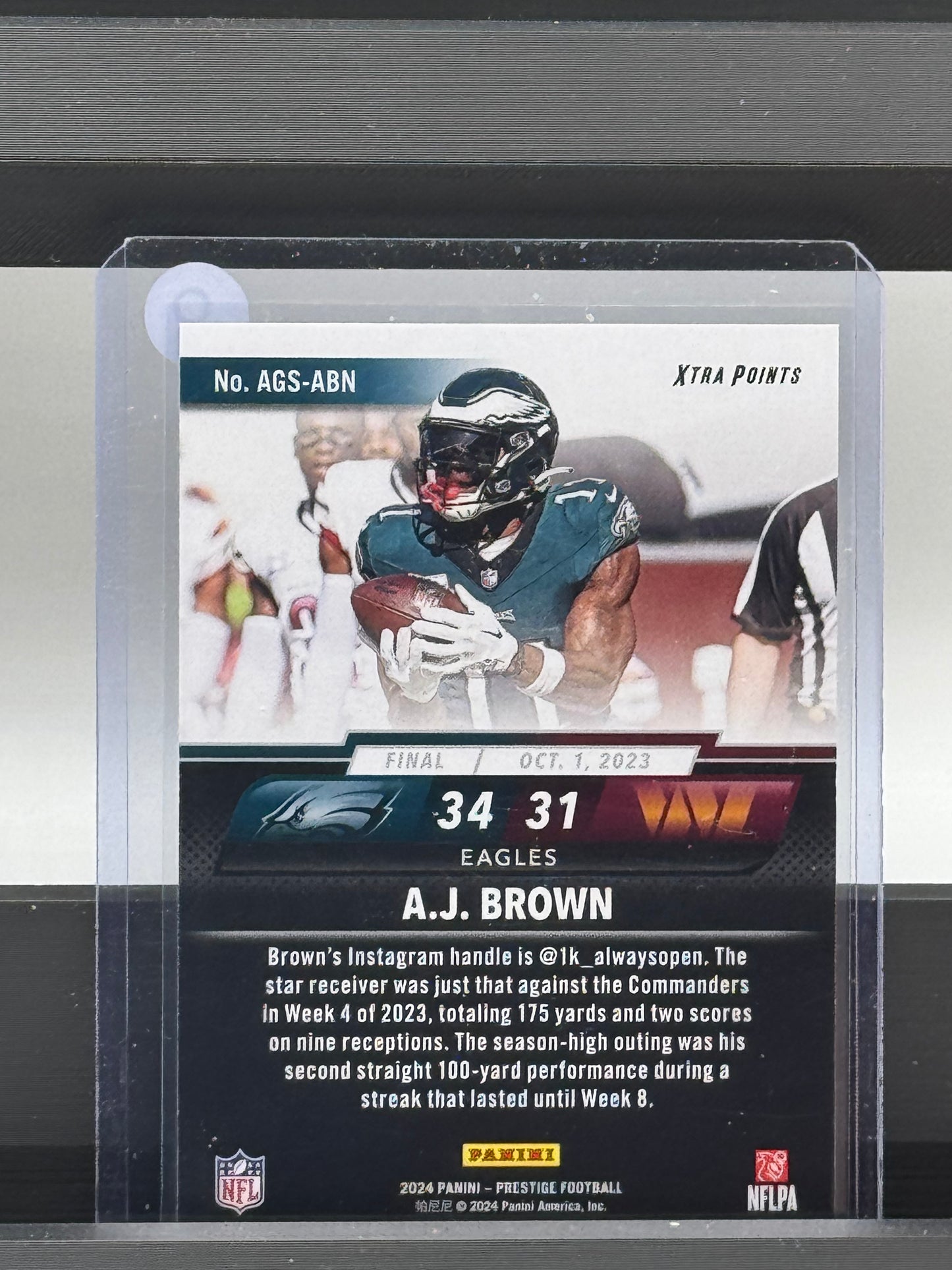 2024 Panini Prestige #AGS-ABN AJ Brown Xtra Points Any Given Sunday Philadelphia Eagles