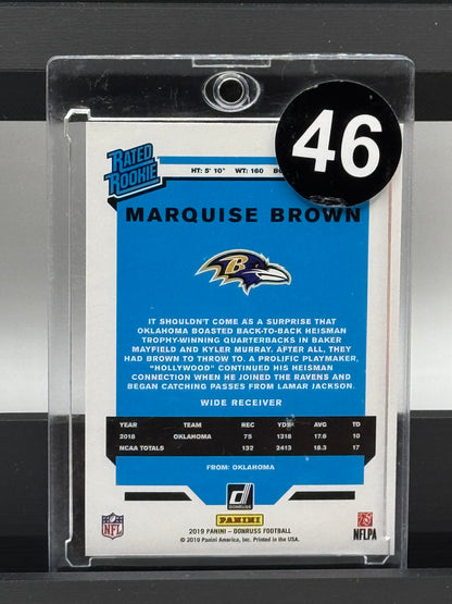 2019 Donruss #312 Marquise Brown Red Press Proof RC Baltimore Ravens