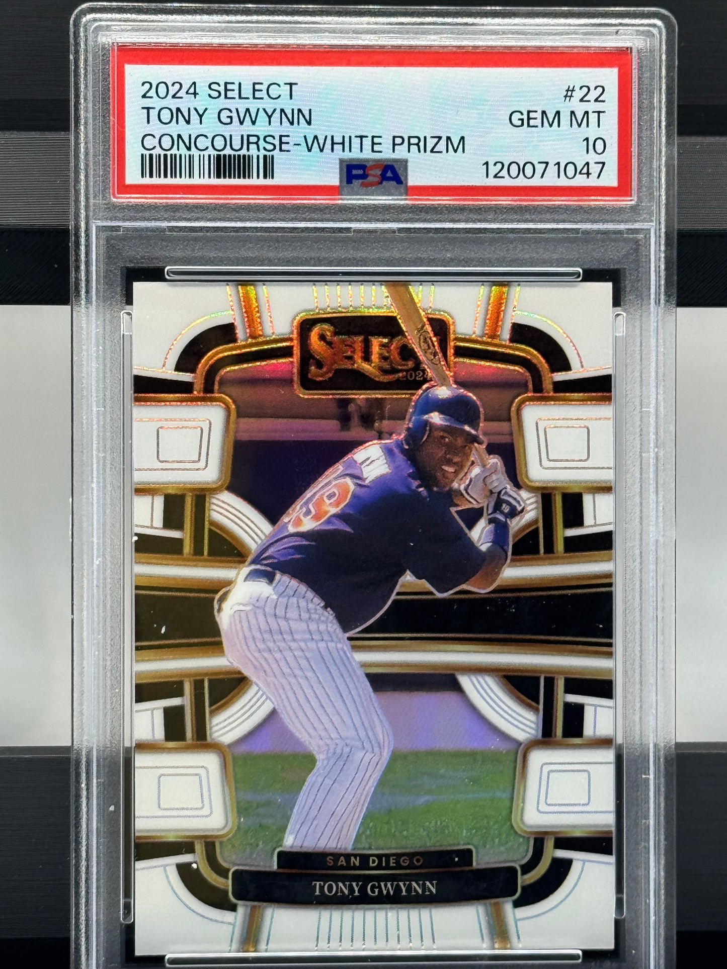 2024 Panini Select #22 Tony Gwynn Concourse White Prizm 24/99 San Diego Padres