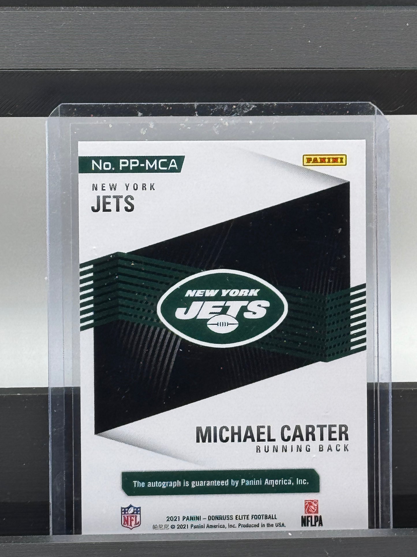 2021 Panini Donruss Elite #PP-MCA Michael Carter Pen Pals Auto RC New York Jets