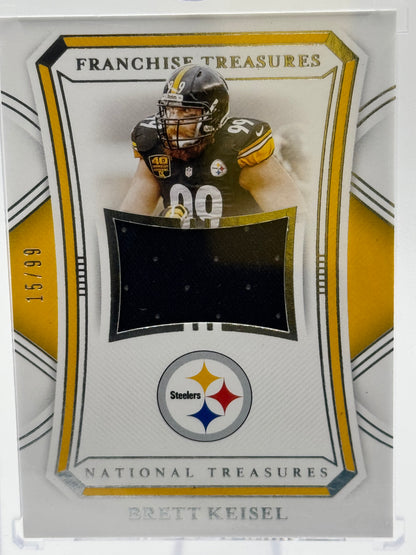2020 Panini National Treasures #FT-BK Brett Keisel Franchise Treasures Player Worn Patch 15/99 Pittsburgh Steelers