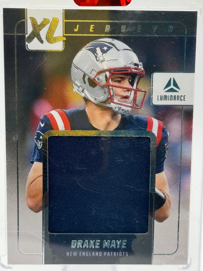 2025 Panini Luminance #XLJ-DMA Drake Maye XL Jerseys Patch New England Patriots