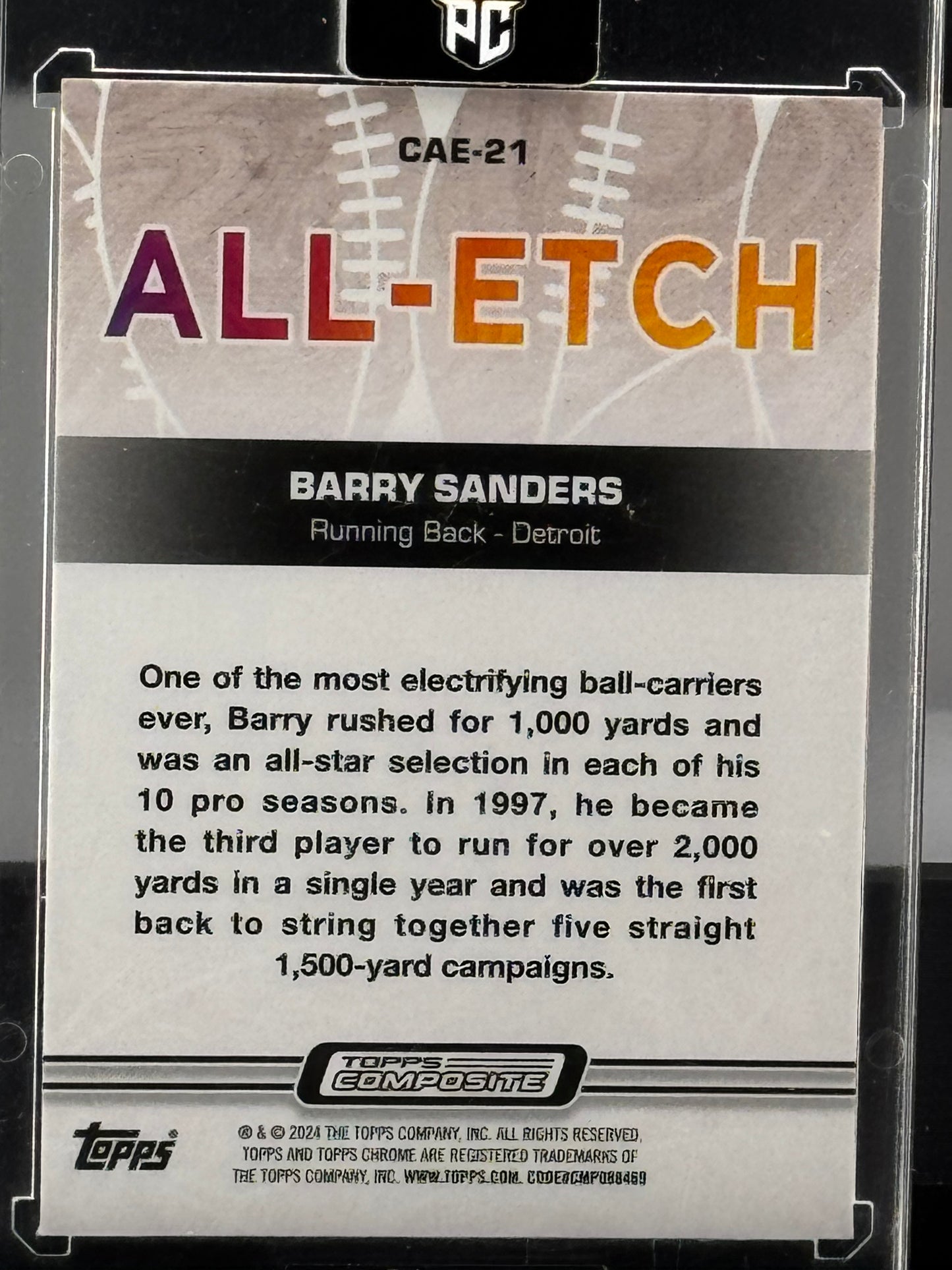 2024 Topps Chrome #CAE-21 Barry Sanders All-Etch Detroit Lions