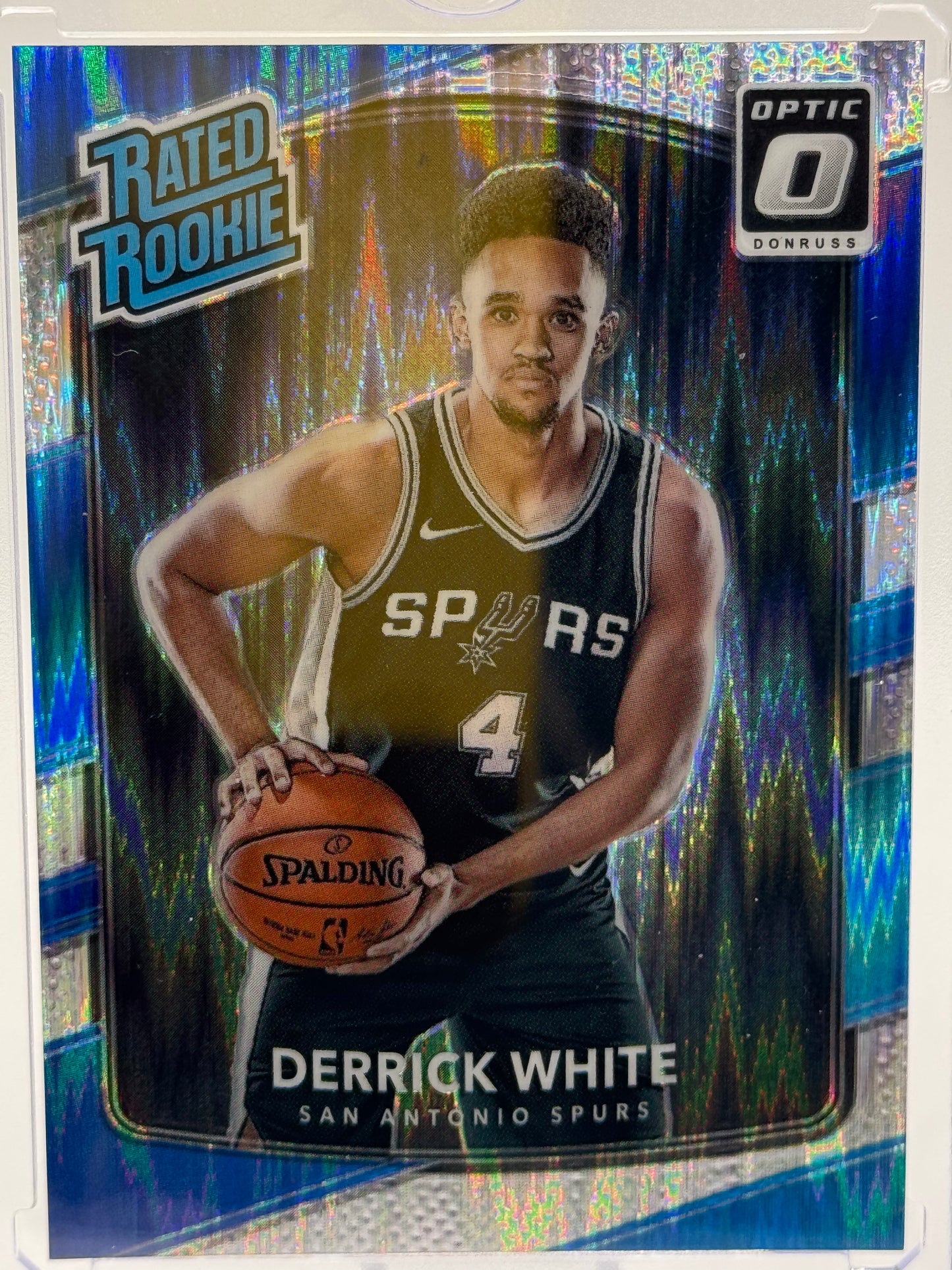 2017-18 Donruss Optic #172 Derrick White Shock Prism Rated Rookie RC San Antonio Spurs