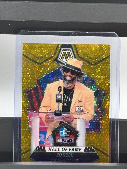 2024 Panini Mosaic #293 Ed Reed Gold No Huddle Prizm 05/10