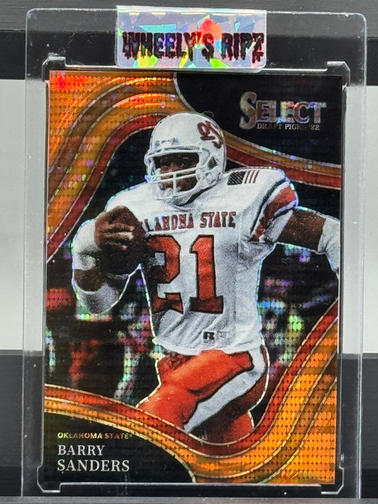 2022 Panini Select Draft Picks #137 Field Level Barry Sanders Orange Pulsar Prizm 13/26 OSU