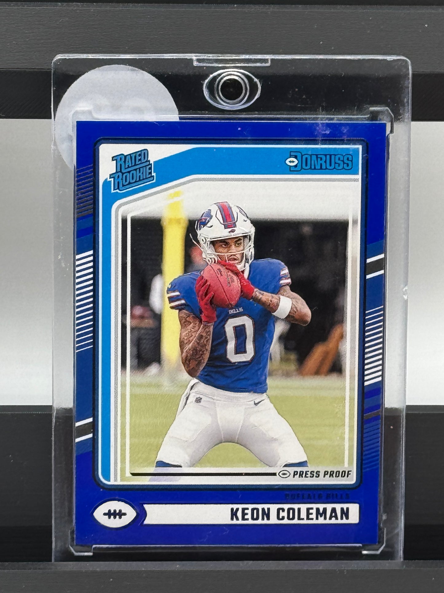 2024 Donruss #358 Keon Coleman RC Blue Press Proof Buffalo Bills