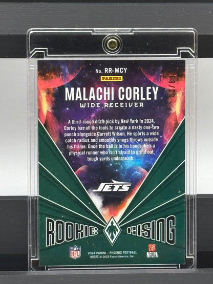 2024 Panini Phoenix #RR-MCY Malachi Corley Rookie Rising RC 08/08 New York Jets