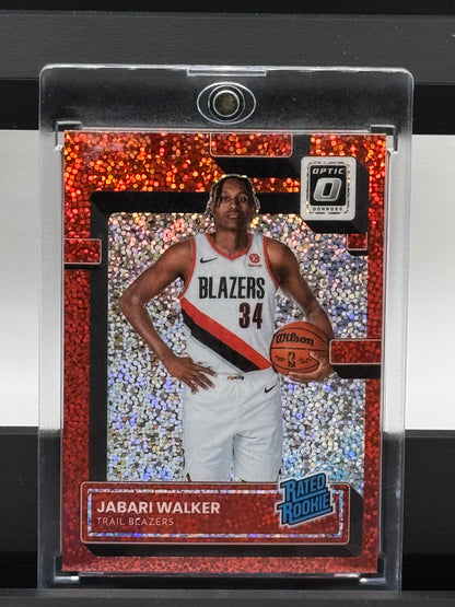 2023-24 Donruss Optic #242 Jabari Walker Red Sparkle Prizm RC Portland Trailblazers