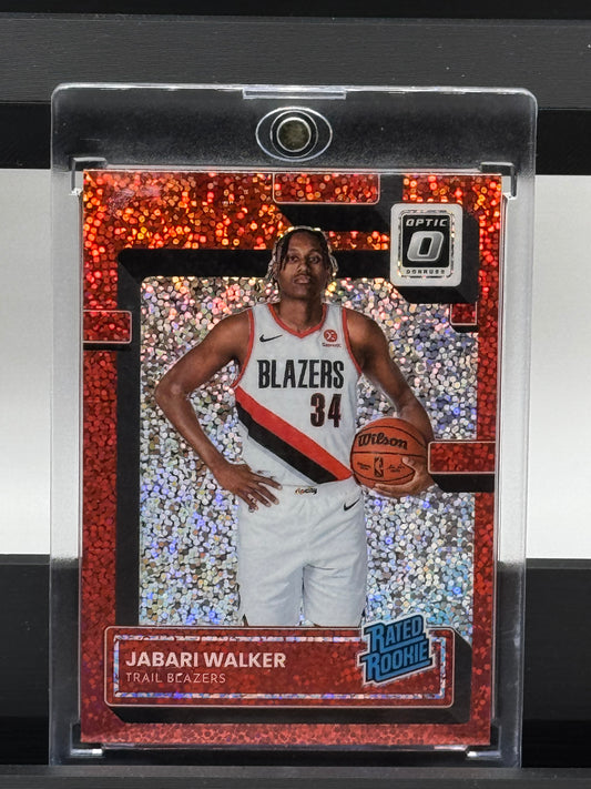 2023-24 Donruss Optic #242 Jabari Walker Red Sparkle Prizm RC Portland Trailblazers