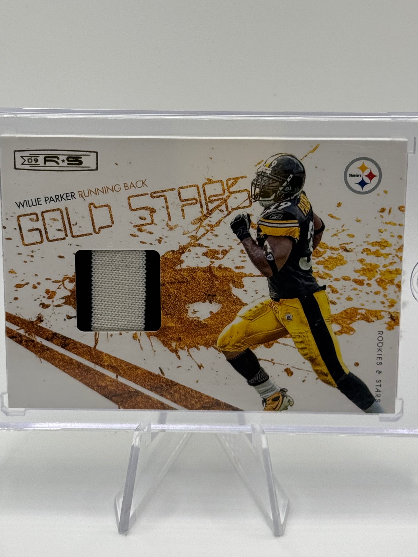2009 Rookies & Stars #16 Willie Parker Gold Stars Game Worn Patch 35/50 Pittsburgh Steelers