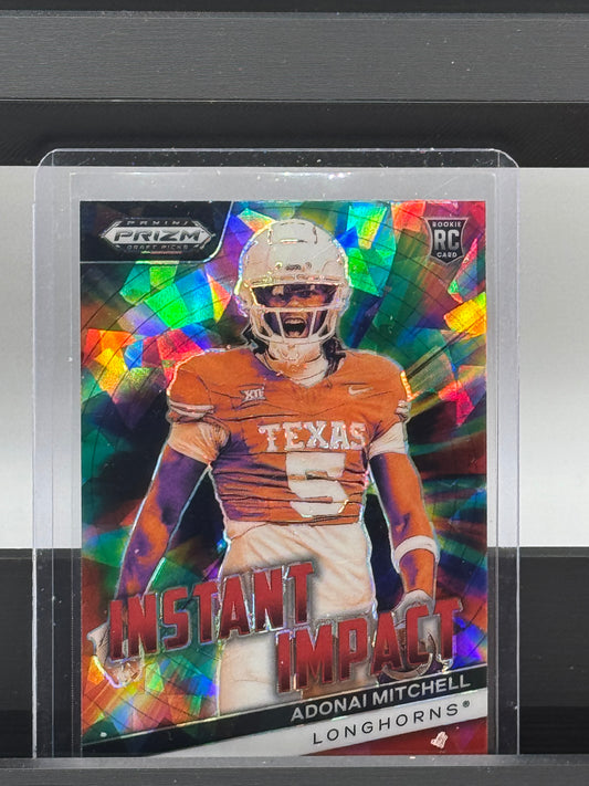 2024 Panini Prizm DP #11-AMI Adonai Mitchell Impact Red Ice Prizm RC Texas Longhorns / Colts