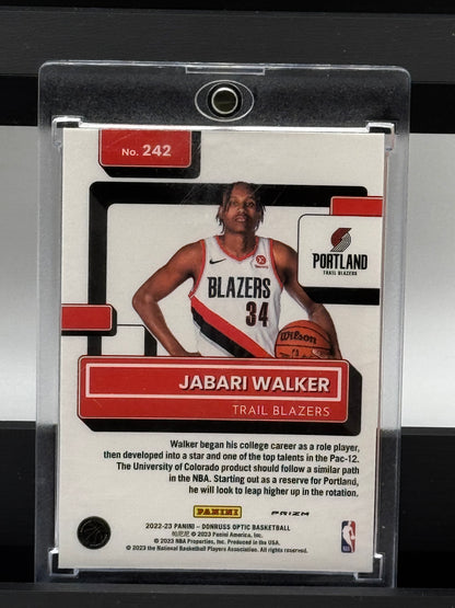 2023-24 Donruss Optic #242 Jabari Walker Red Sparkle Prizm RC Portland Trailblazers