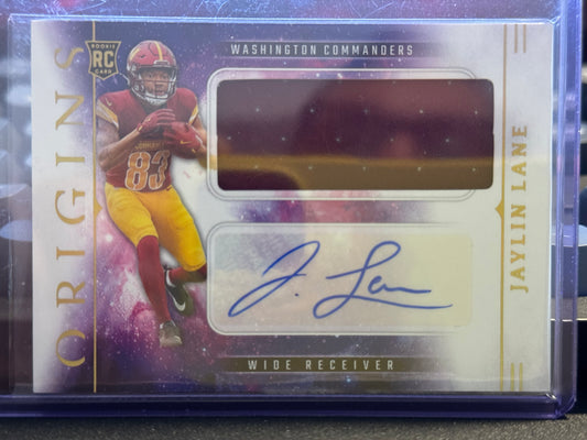 2025 Panini Origins #RJJ-JLE Jaylin Lane RPA RC Washington Commanders
