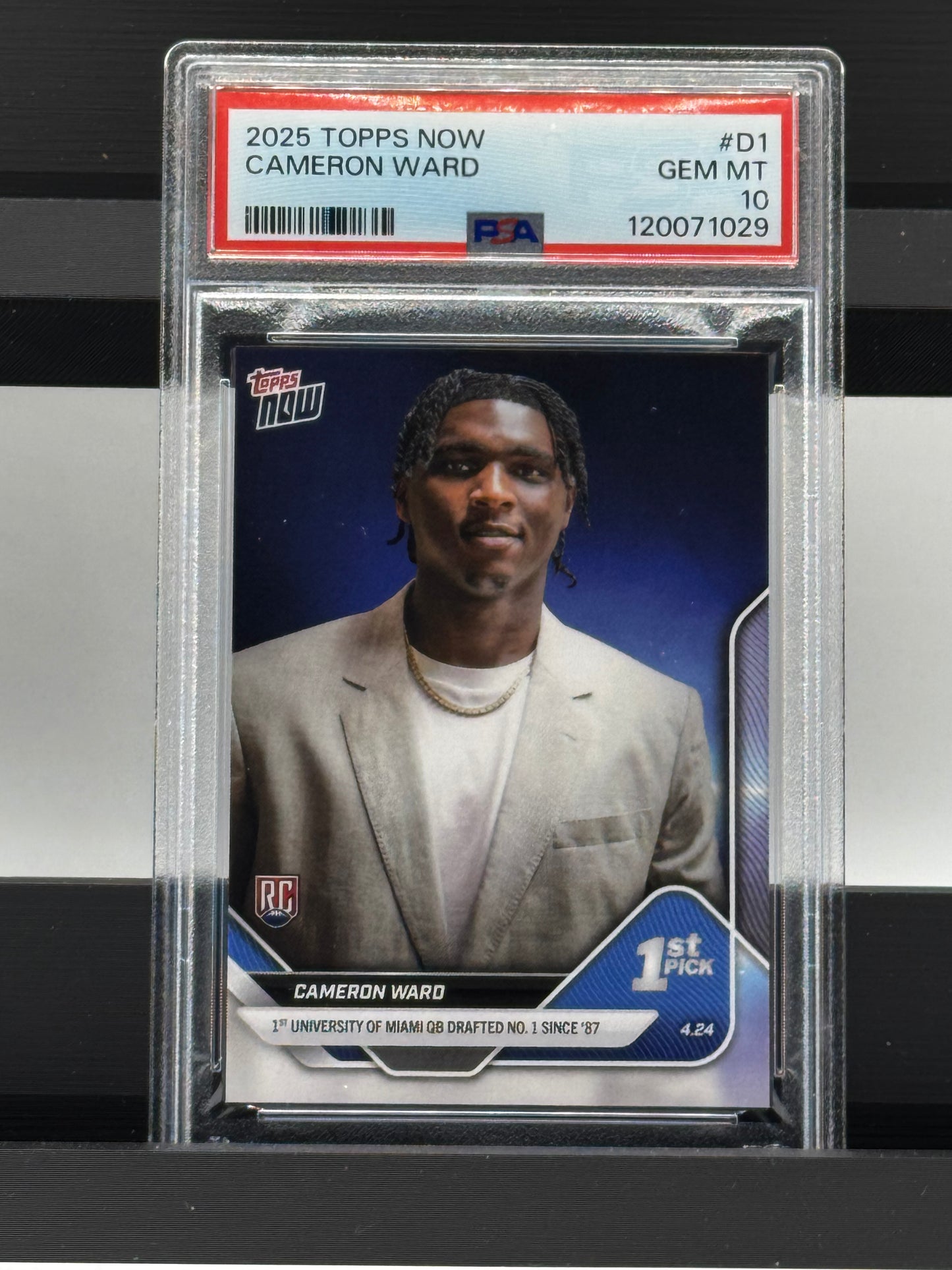 2025 Topps Now D-1 Cameron Ward 1st Pick RC PSA 10 Tennessee Titans
