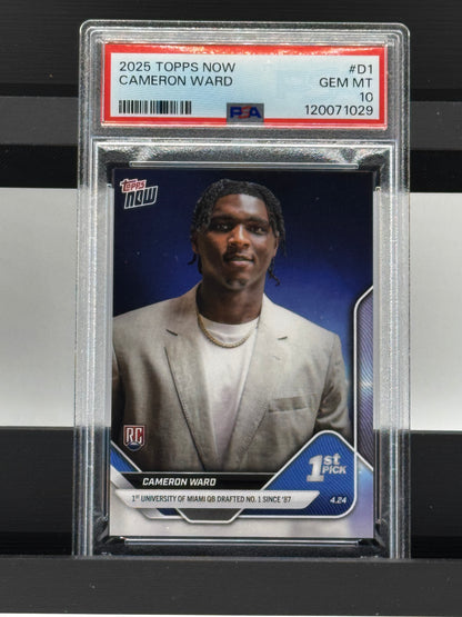 2025 Topps Now D-1 Cameron Ward 1st Pick RC PSA 10 Tennessee Titans