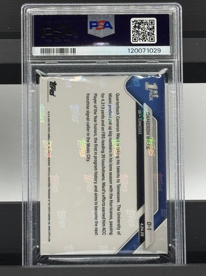 2025 Topps Now D-1 Cameron Ward 1st Pick RC PSA 10 Tennessee Titans