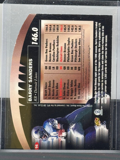 1990 Score Pro Line III DC Barry Sanders Detroit Lions