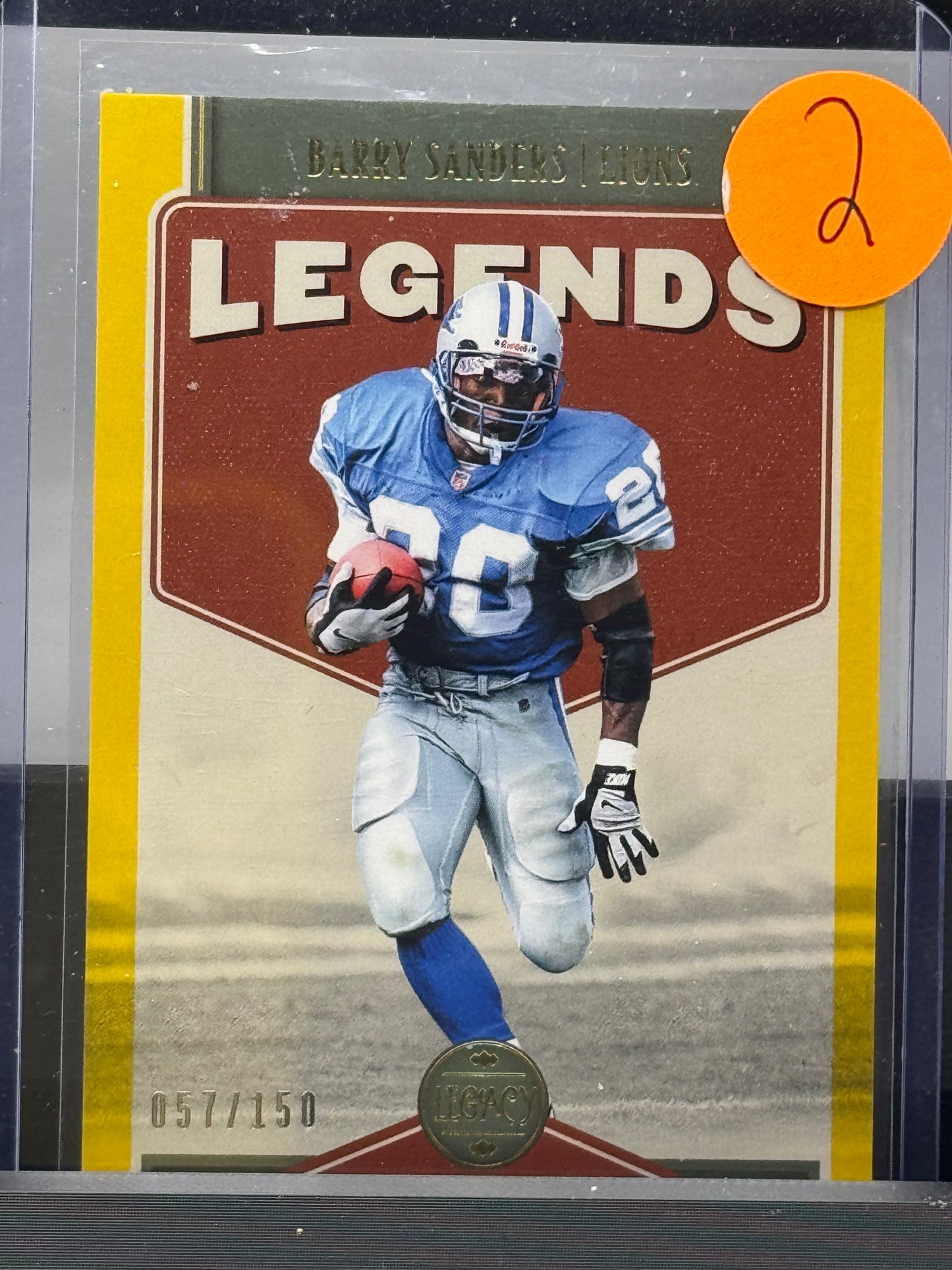2022 Panini Legacy # 106 Barry Sanders Legends 57/150 Detroit Lions