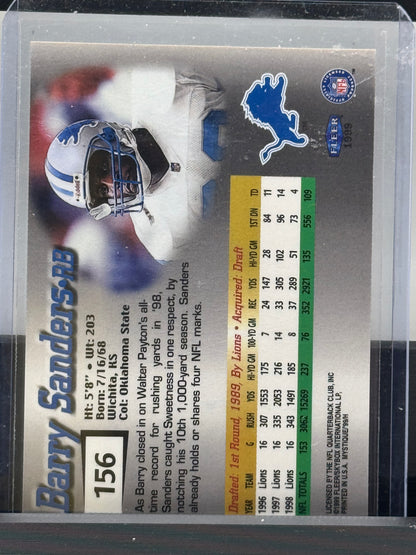 1999 Fleer Mystique #156 Barry Sanders 620/2500 Detroit Lions