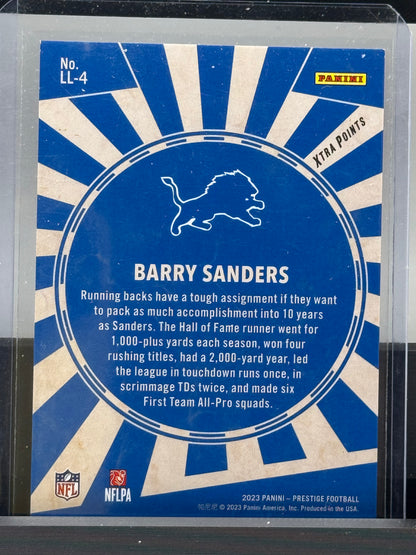 2023 Panini Prestige #LL-4 Barry Sanders Living Legends 89/249 Detroit Lions