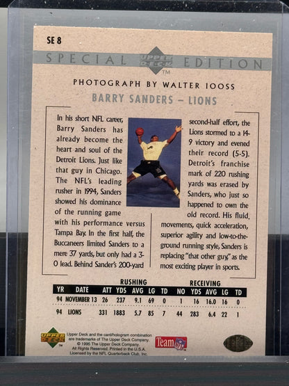 1995 Upper Deck #SE8 Barry Sanders Special Edition Detroit Lions