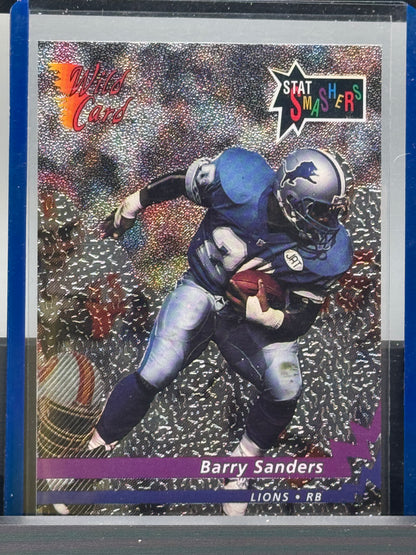 1992 Wild Card # P-1 Barry Sanders Stat Smasher Detroit Lions