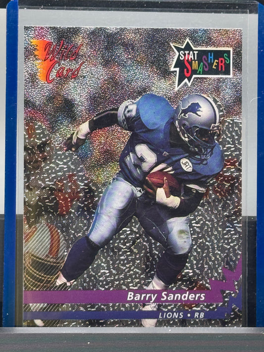 1992 Wild Card # P-1 Barry Sanders Stat Smasher Detroit Lions