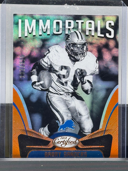 2018 Panini Certified #132 Barry Sanders Immortals 137/225 Detroit Lions