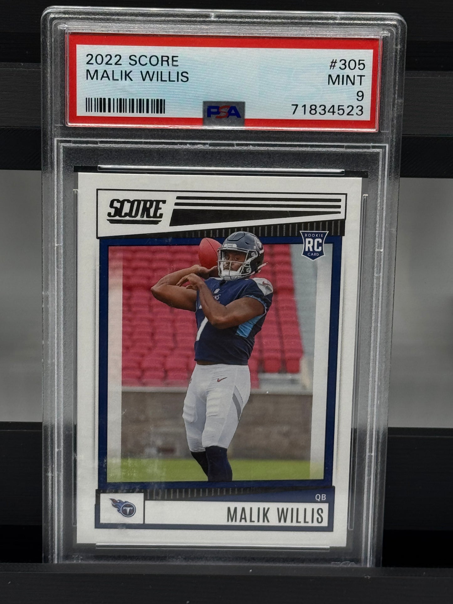 2022 Score #305 Malik Willis RC PSA 9 Tennessee Titans