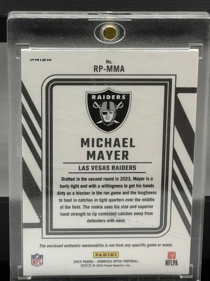 2023 Panini Donruss Optic #RP-MMA Michael Mayer Rookie Phenom Patch Las Vegas Raiders