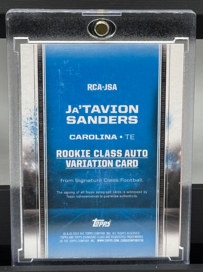 2024 Topps Signature Class #RCA-JSA JaTavion Sanders Auto Carolina Panthers