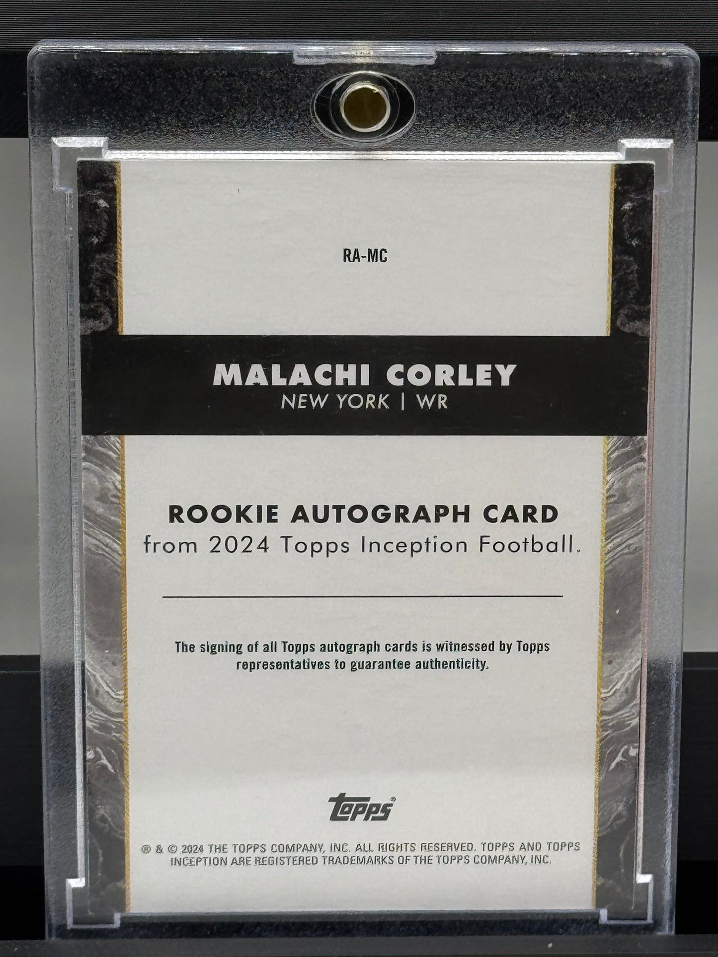 2024 Topps Inception #RA-MC Malachi Corley Auto RC 84/99 New York Jets