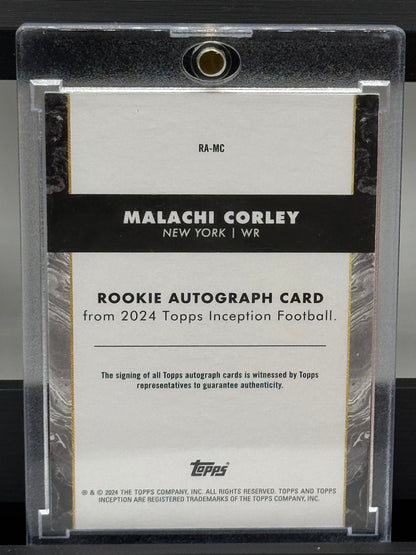 2024 Topps Inception #RA-MC Malachi Corley Auto RC 84/99 New York Jets