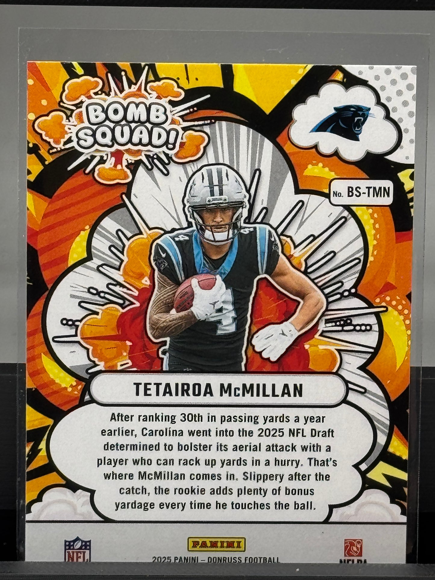 2025 Donruss #BS-TMN Tetairoa McMillan Bomb Squad Carolina Panthers