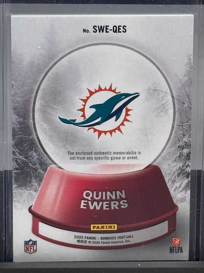 2025 Donruss #SWE-QES Quinn Ewers Rookie Sweater Patch Miami Dolphins