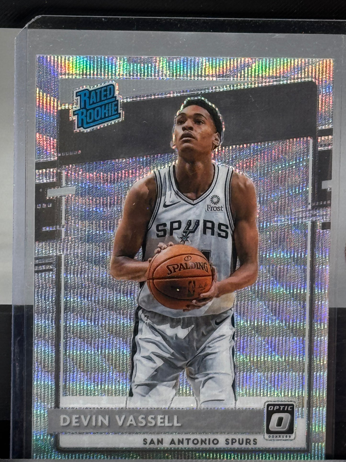 2020-21 Donruss Optic #161 Devin Vassell Premium Silver Wave RC San Antonio Spurs