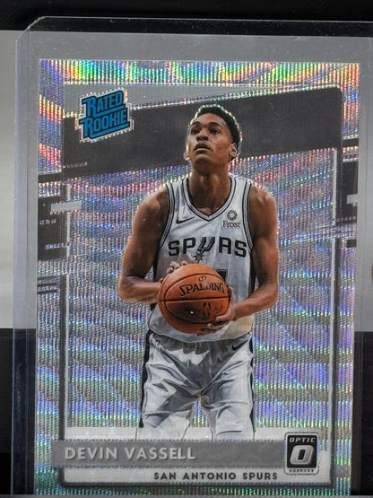 2020-21 Donruss Optic #161 Devin Vassell Premium Silver Wave RC San Antonio Spurs