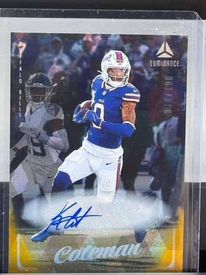 2025 Panini Luminance #10 Keon Coleman Auto 79/100 Buffalo Bills