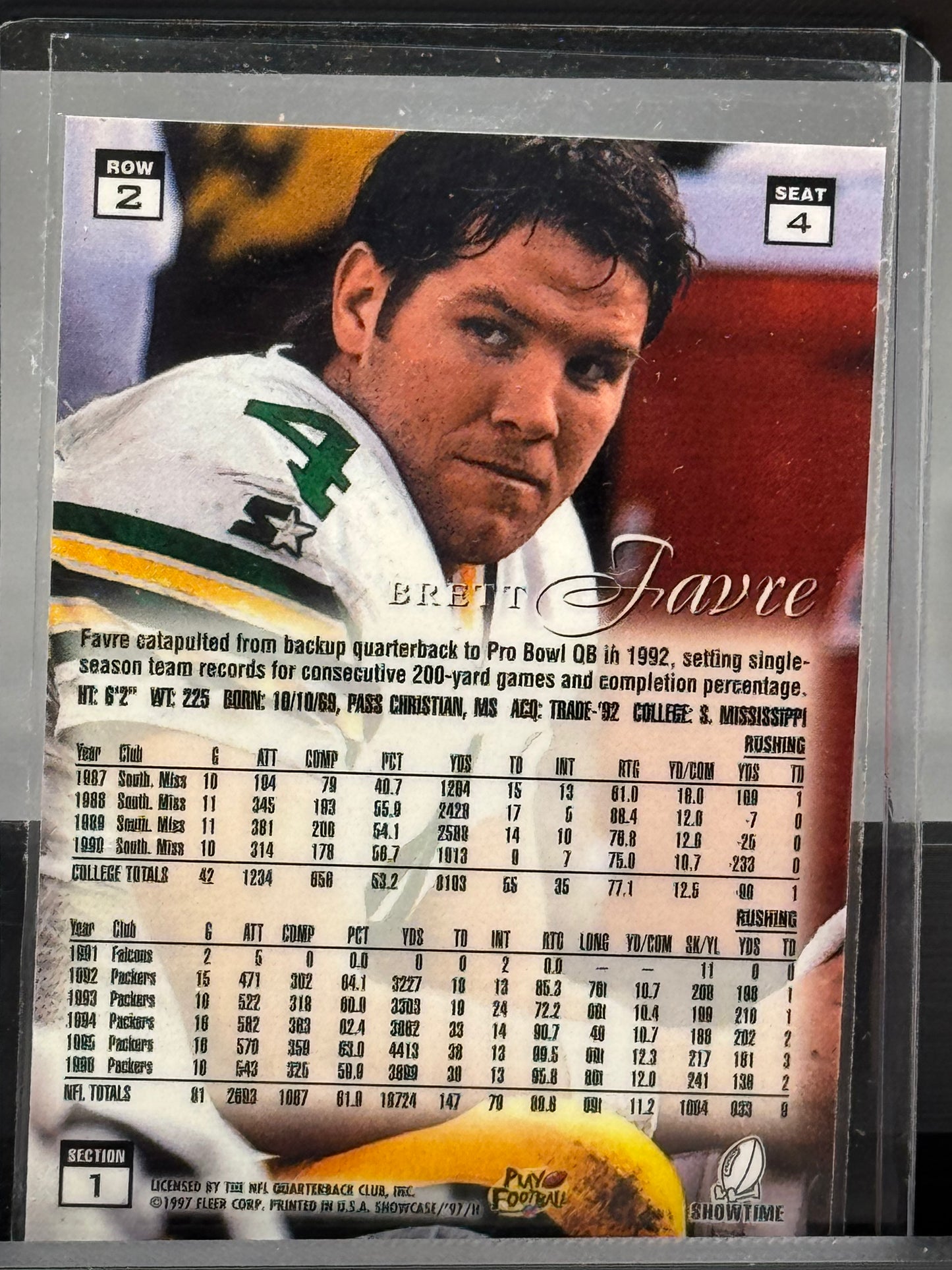 1997 Flair Showcase #4 Brett Favre Green Bay Packers